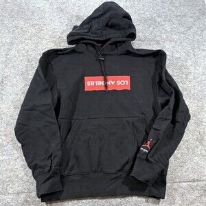 Air Jordan Hoodie Mens Black Jump Man 23 Los Angeles Fleece Pullover Sweater S